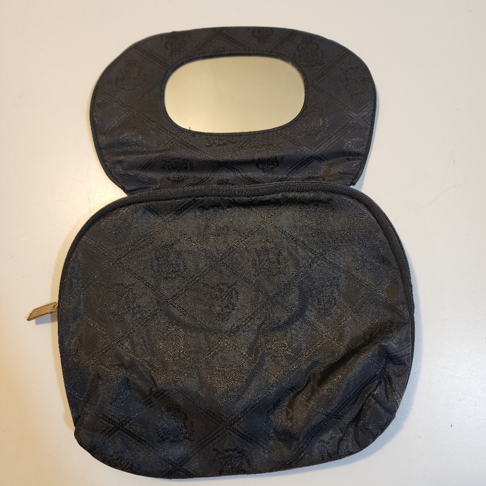 Princess Marcela Borchese Black Quilted Cosmetic Pouch With Mirror - Picture 3 of 11